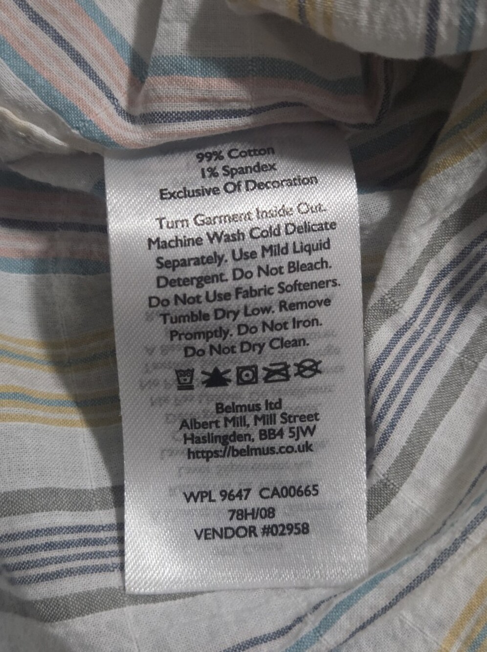 Eddie Bauer Striped Button-Down Short Sleeve Top in White, Yellow & Gray - Picture 8 of 9
